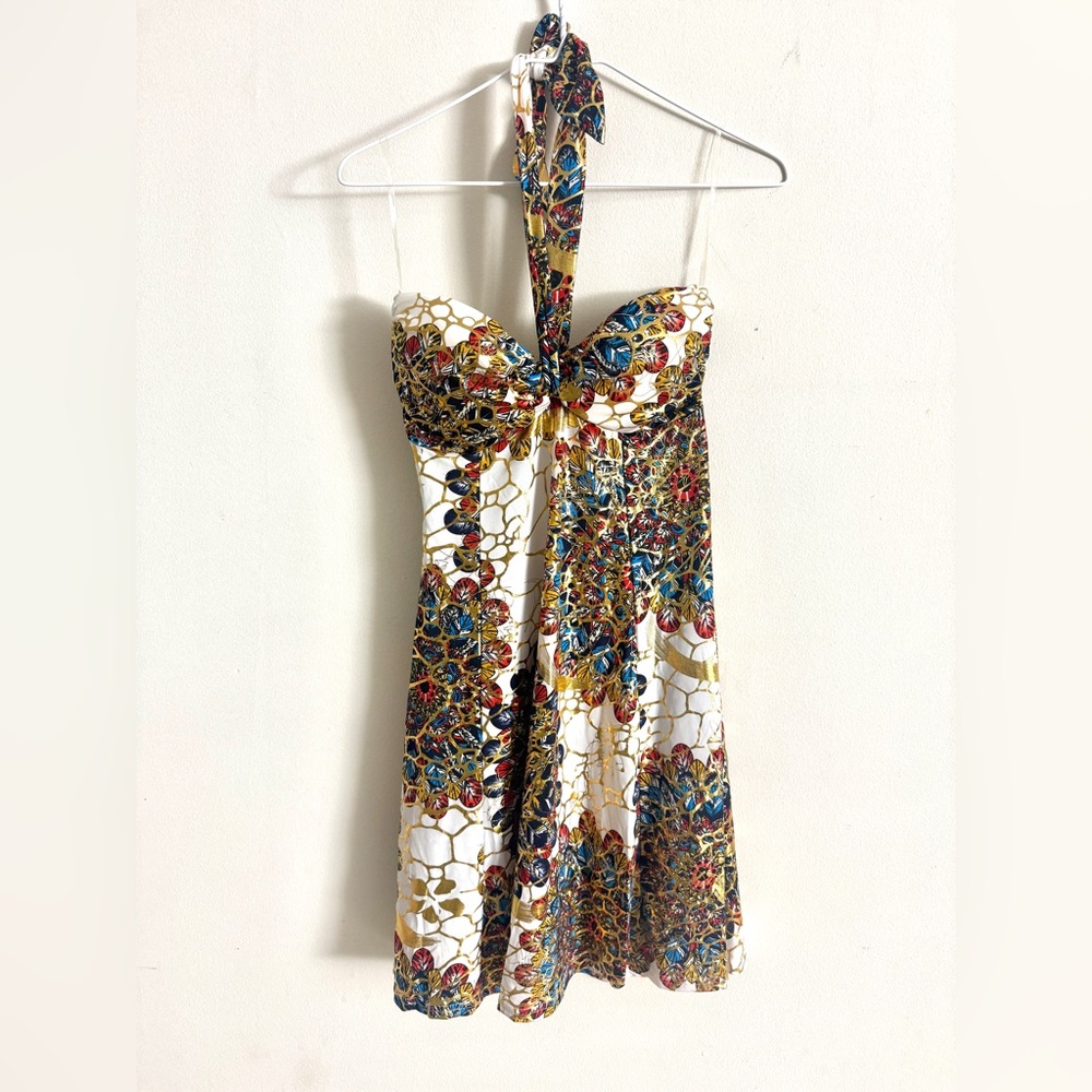 India Boutique (New with Tags)Strapless Dress with Gold and Blue Accents